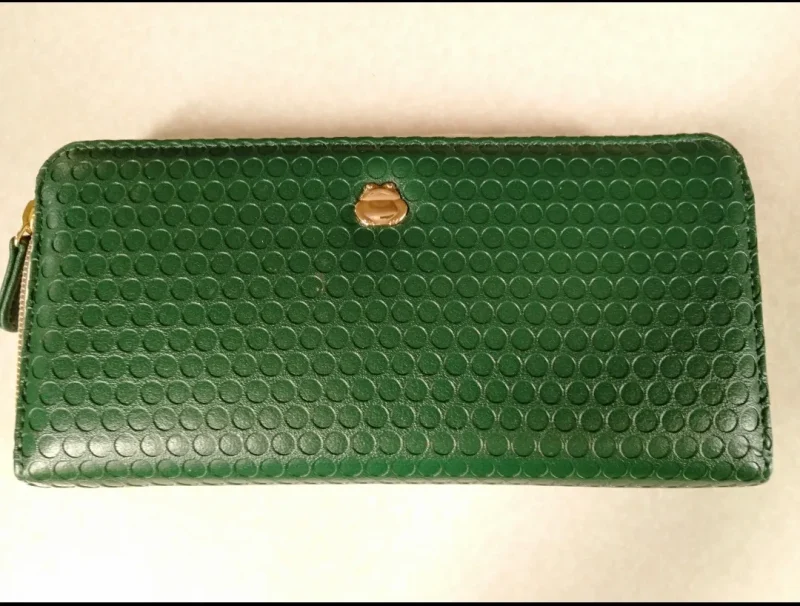 開運財布　緑色　カエル